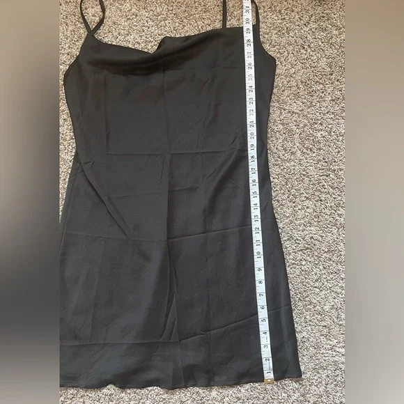 Shein Women’s Silk Mini Dress Black Size Large - Picture 3 of 7